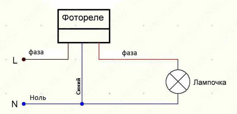 Схема подключения фотореле