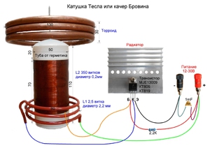 Трансформатор тесла схема